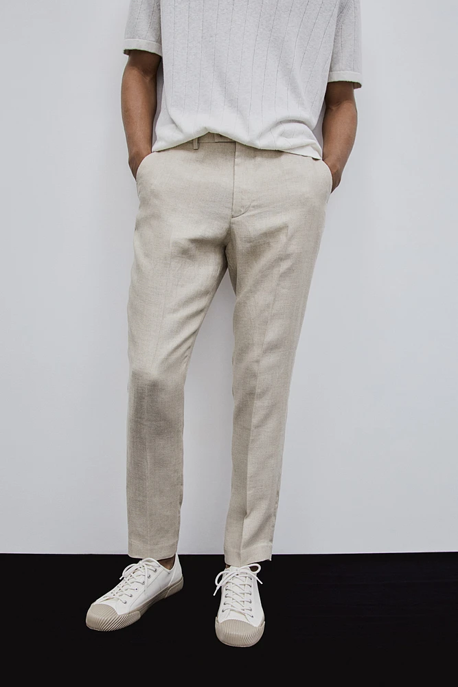 Slim Fit Linen Suit Pants