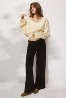 Wide-Leg Linen-Blend Pants