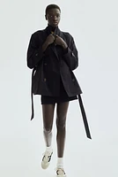 Short Twill Trench Coat