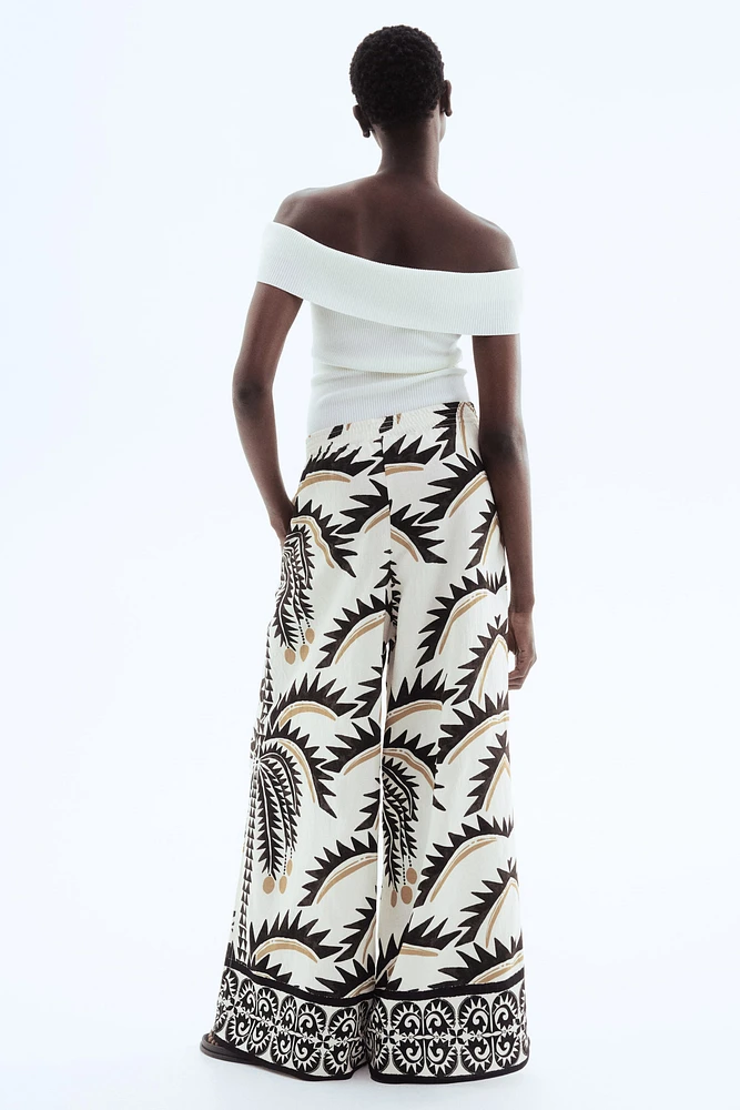 Wide-Leg Pull-On Pants