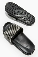 Rhinestone-embellished Pool Slide Shoes