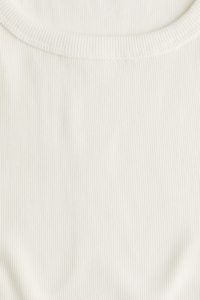 Maillot tanga côtelé en soie mélangée