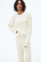 Cable-Knit Cashmere-Blend Sweater