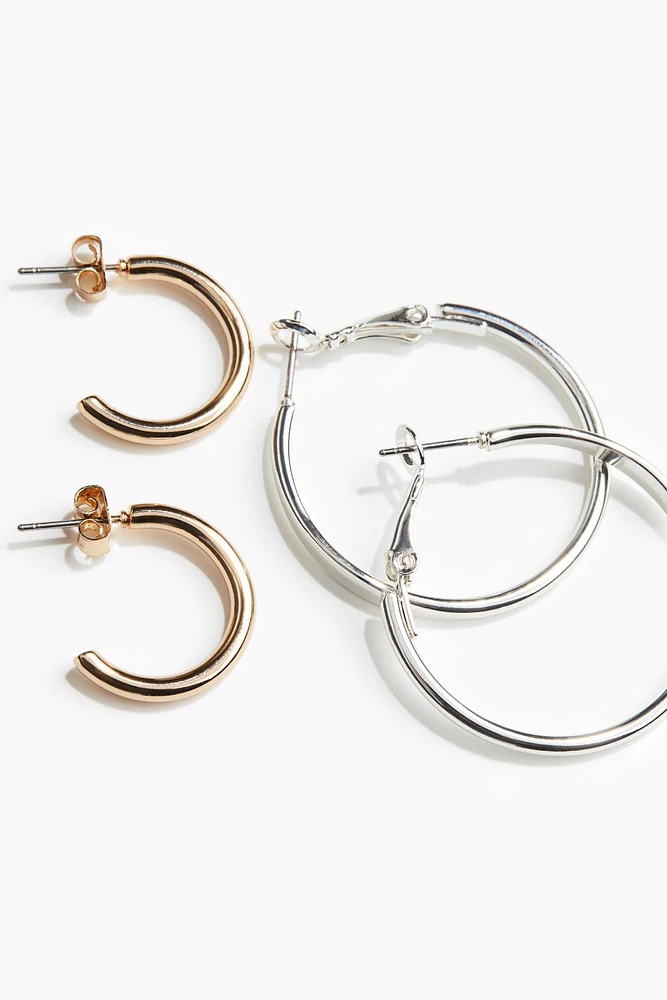 2 Pairs Hoop Earrings