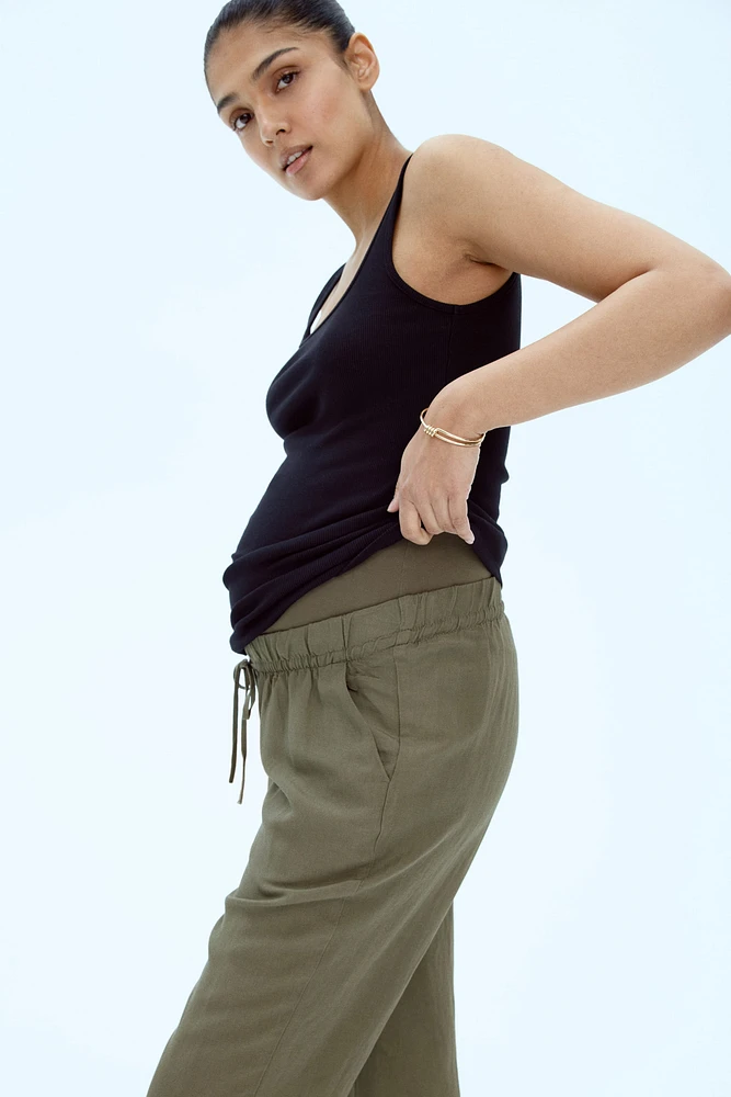 MAMA Linen-Blend Pants