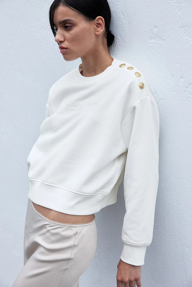 Button-Detail Sweatshirt