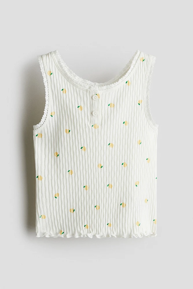 Camisole en pointelle de coton