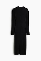 Rib-Knit Mock Turtleneck Dress