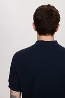 Slim Fit Textured-knit Polo Shirt