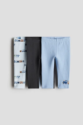 Lot de 3 leggings en jersey coton