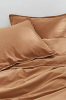 Enveloppe de couette lit double en coton lavé
