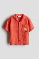 Chemise en mousseline de coton avec col cubain