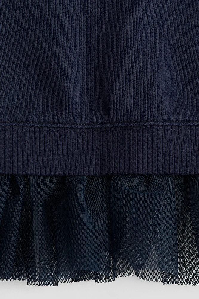 Sweatshirt Dress with Tulle Skirt