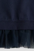 Sweatshirt Dress with Tulle Skirt