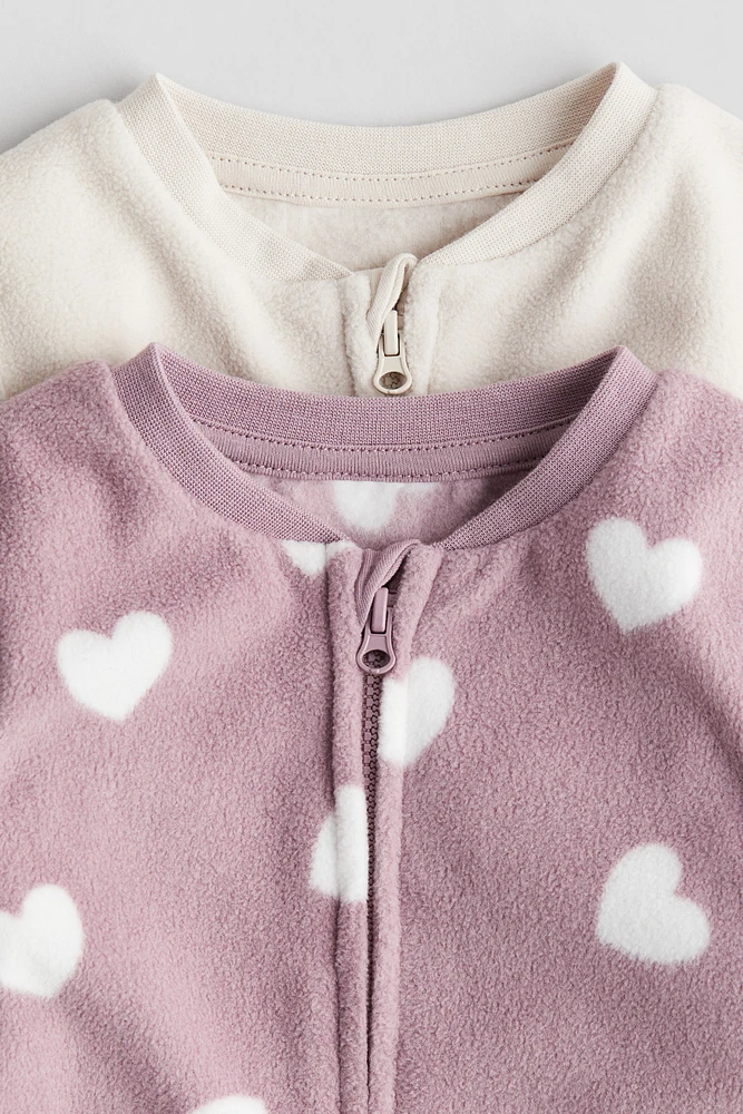 2-pack Fleece Zip-up Pajama Jumpsuits