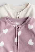 2-pack Fleece Zip-up Pajama Jumpsuits