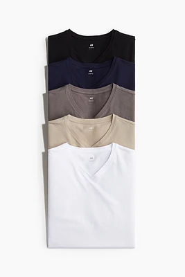 5-pack Slim Fit V-neck T-shirts