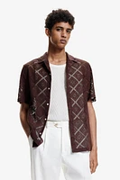 Regular Fit Crochet-look Resort Shirt