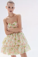 Bandeau Dress with Flared Skirt