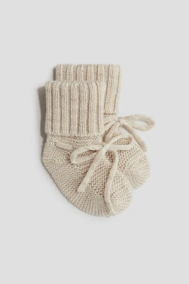 Wool Knit Slipper Socks