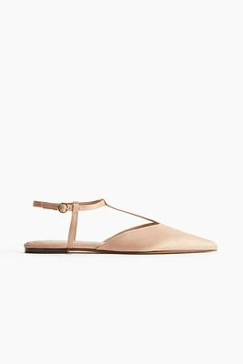 Pointed satin sandals
