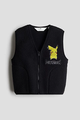Motif-Detail Pile Vest