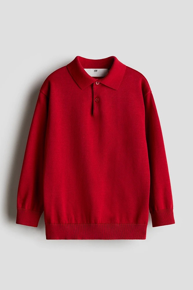 Fine-Knit Polo Shirt