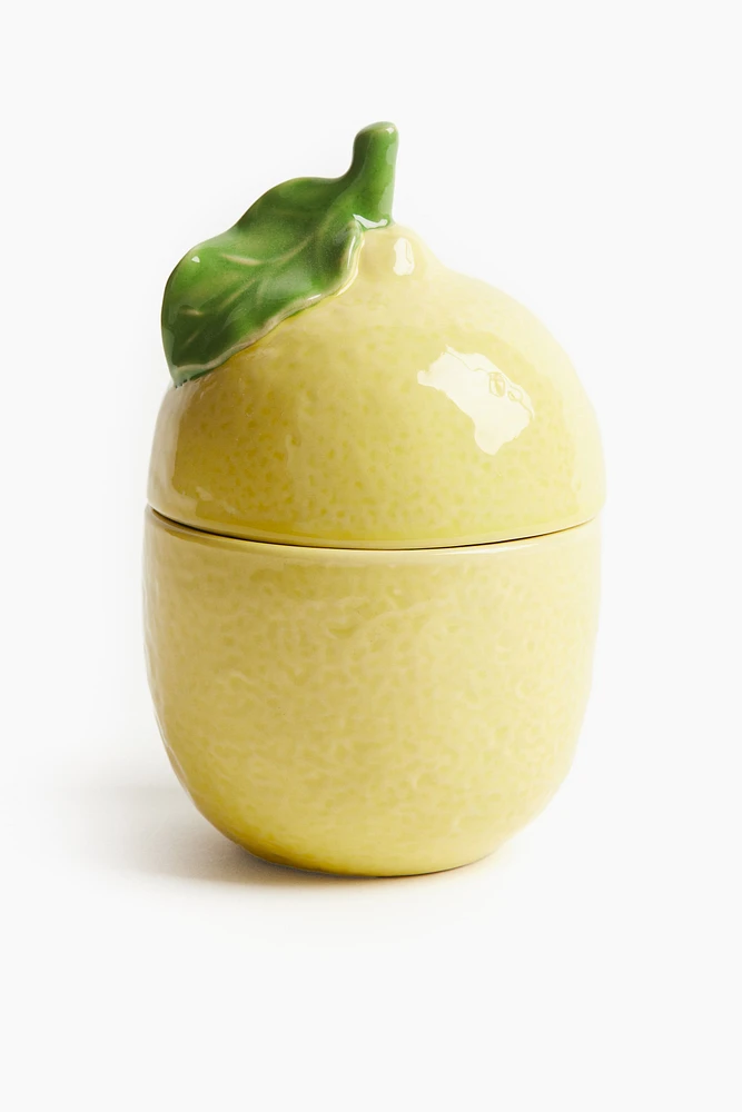 Pot citron en grès cérame