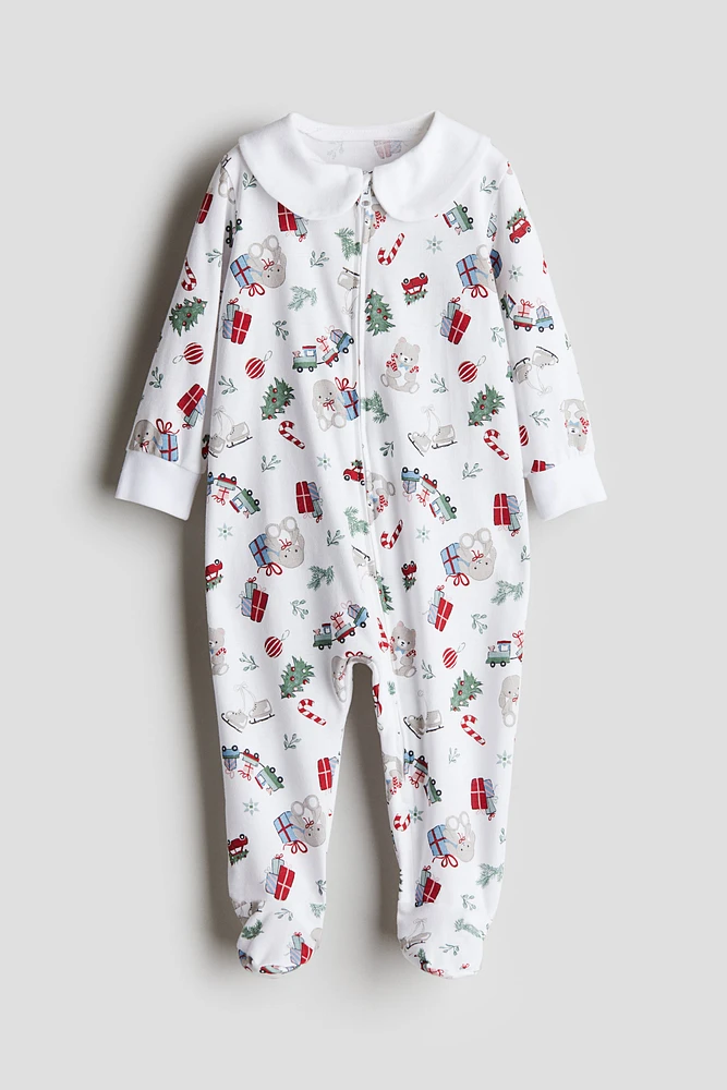 Pajama Jumpsuit with Collar