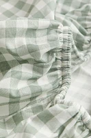 Gingham-Checked Fitted Crib Sheet