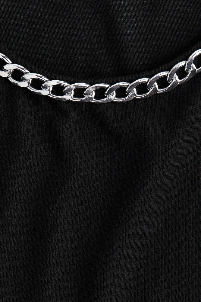 Chain-Detail Long-Sleeved Top