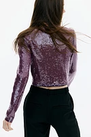 Sequined Crop Top