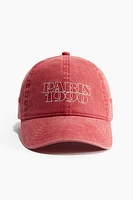 Embroidered-motif Twill Cap