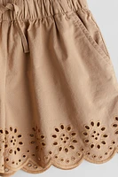 Shorts with Eyelet Embroidery