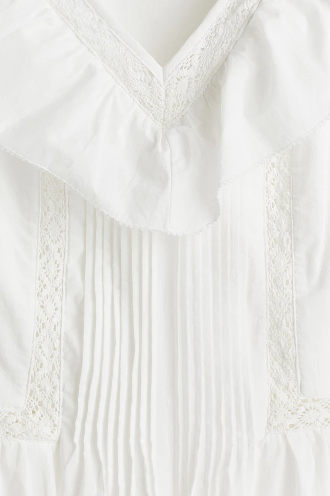 Robe volantée en coton