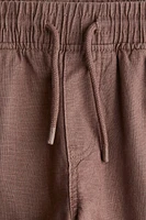 Linen-Blend Cargo Shorts