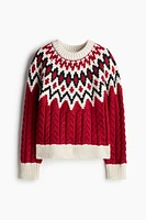 Mixed-Knit Sweater