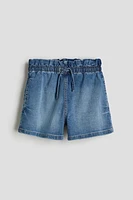 Denim Paper-bag Shorts