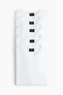 5-pack Slim Fit V-neck T-shirts