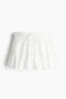 Drawstring Shorts with Eyelet Embroidery