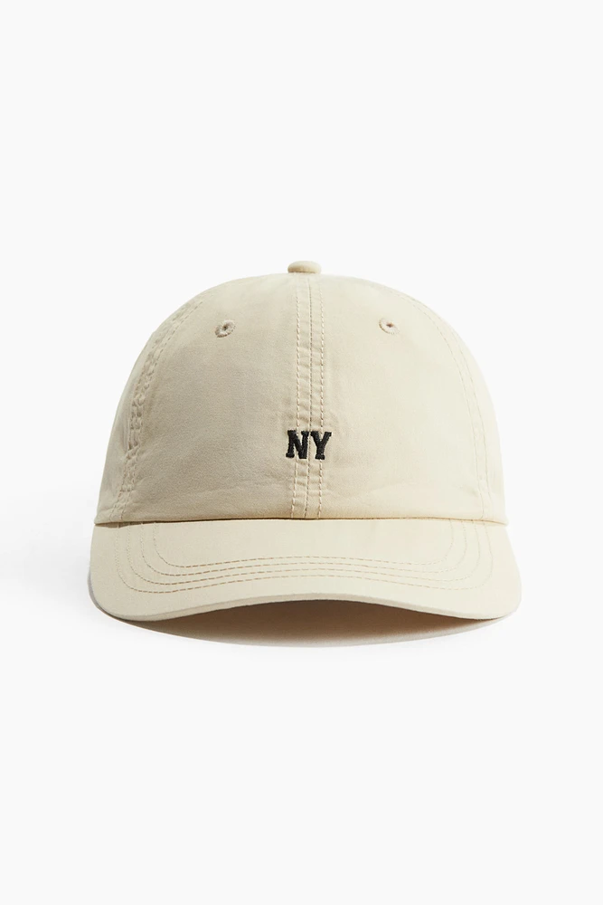 Embroidered-Detail Twill Cap