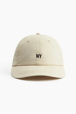 Embroidered-Detail Twill Cap