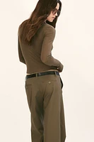 Raw-Edge Twill Chinos