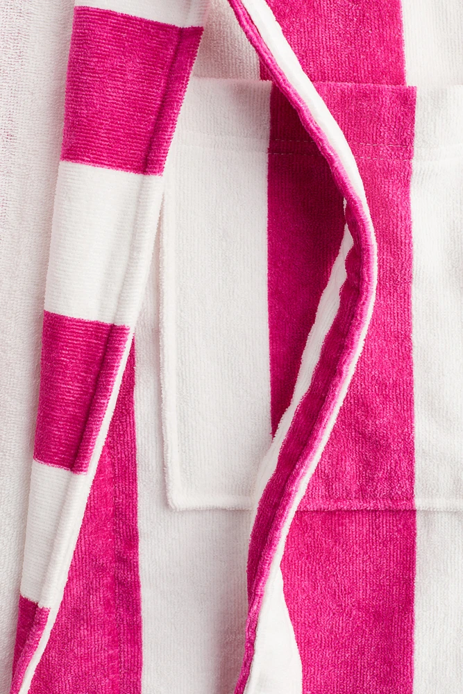 Striped Cotton Terry Bathrobe