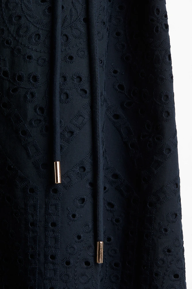 Robe chemisier avec broderie anglaise