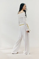 Wide-Leg Drawstring Pants