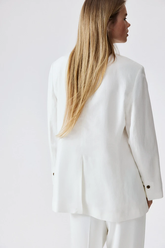 Linen-Blend Blazer