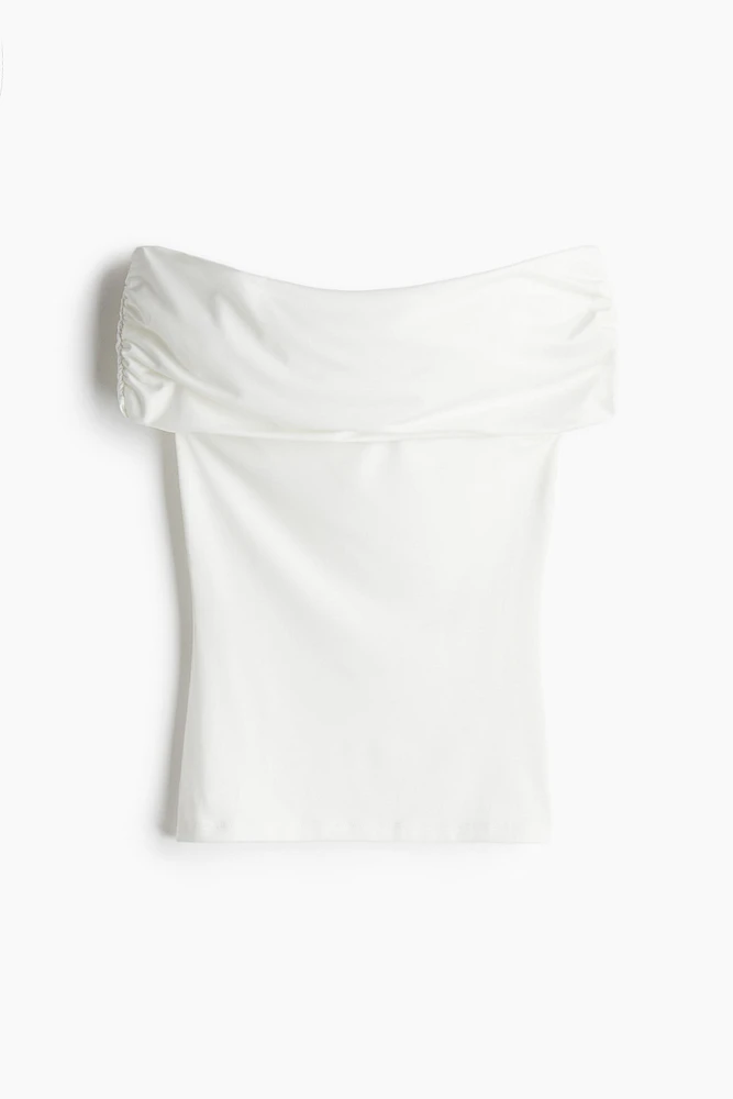 Gathered off-the-shoulder top