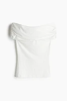 Gathered off-the-shoulder top