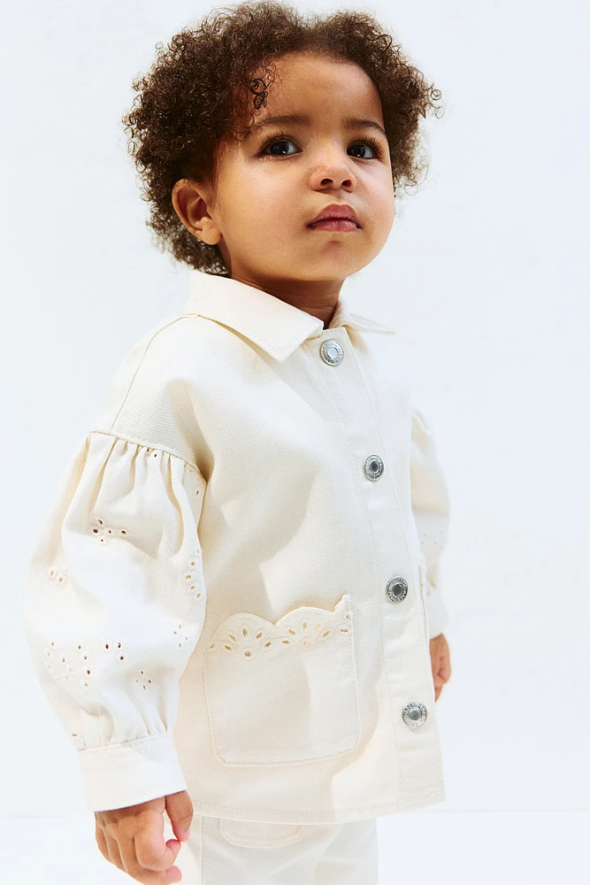 Overshirt with Eyelet Embroidery